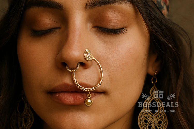 Luxury Nose Rings & Studs Collection hero image - BossDeals Online