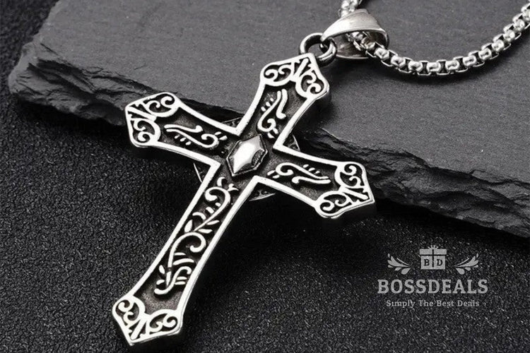 Sterling_Silver_Cross_Necklace Collection hero image - BossDeals Online
