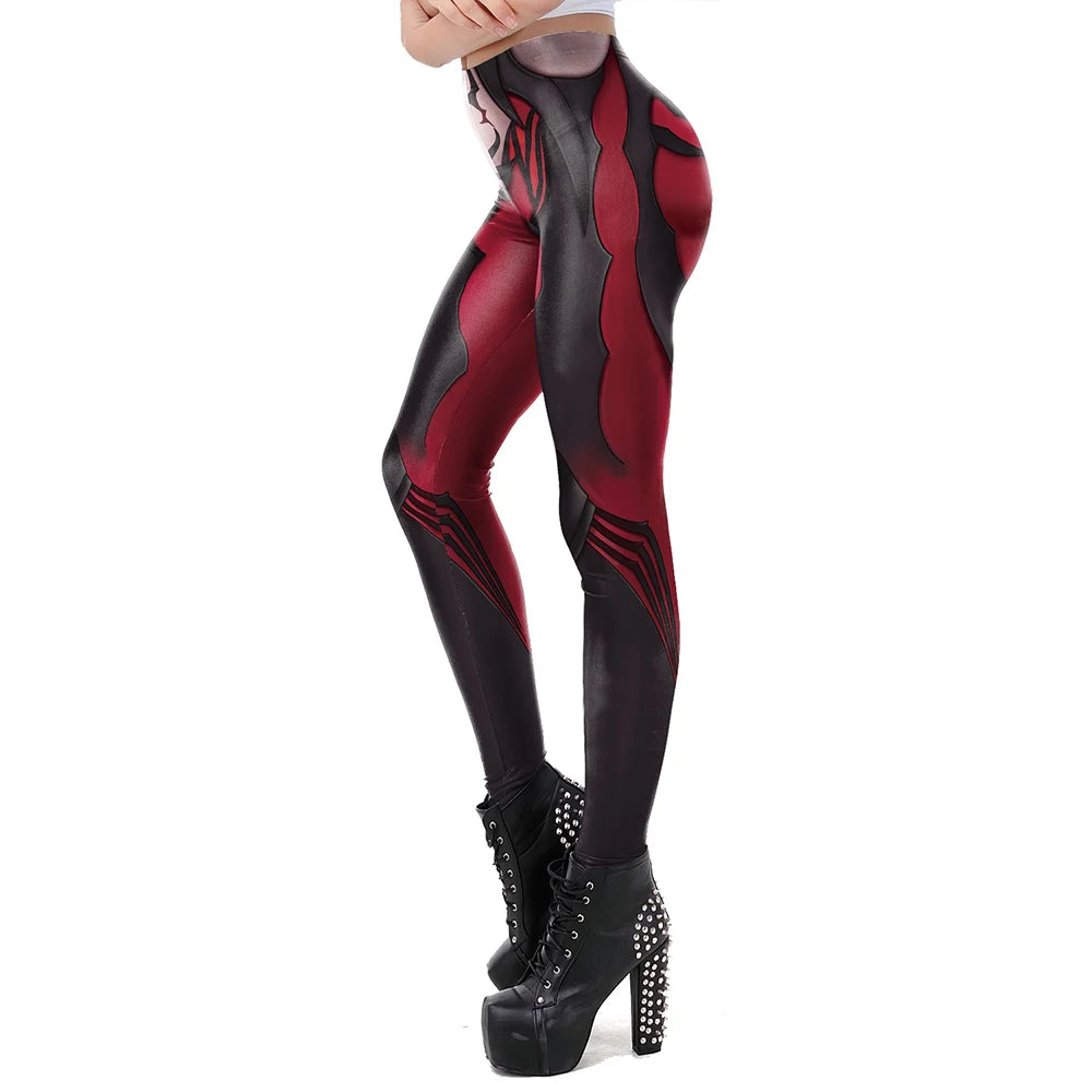 TikTok Viral Leggings – Gothic Style Anime Printed High-Waisted Leggings for Women
