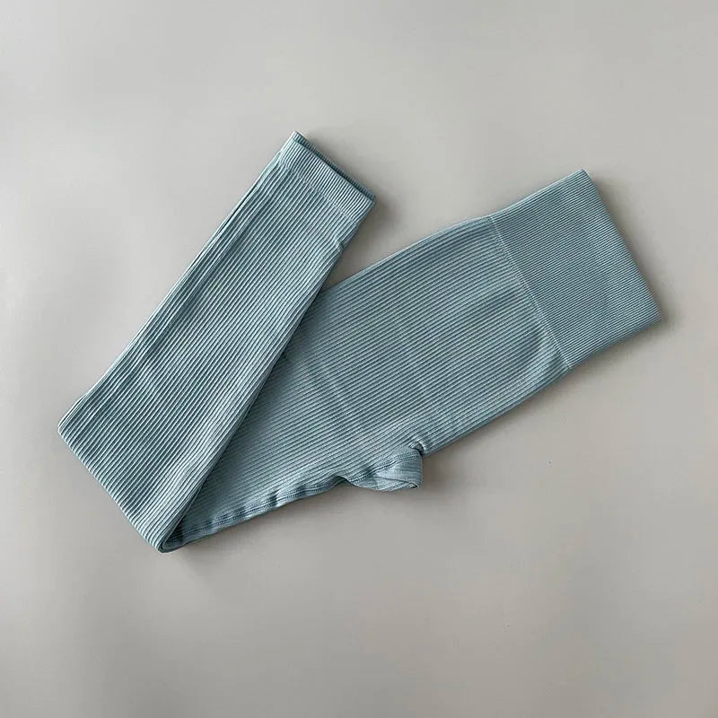 High Waisted TikTok Viral Leggings – Seamless Ribbed Tummy Control for Women