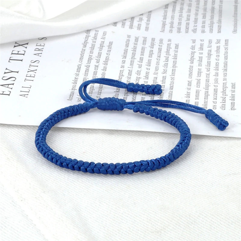 Blue Rope Knots Bracelet with Handmade Braided Adjustable Fashion Jewelry