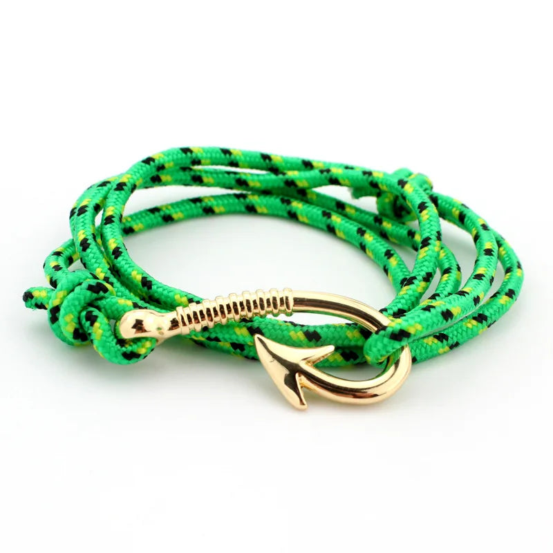 Stylish Navy Style Multilayer Rope Anchor Bracelet for Men