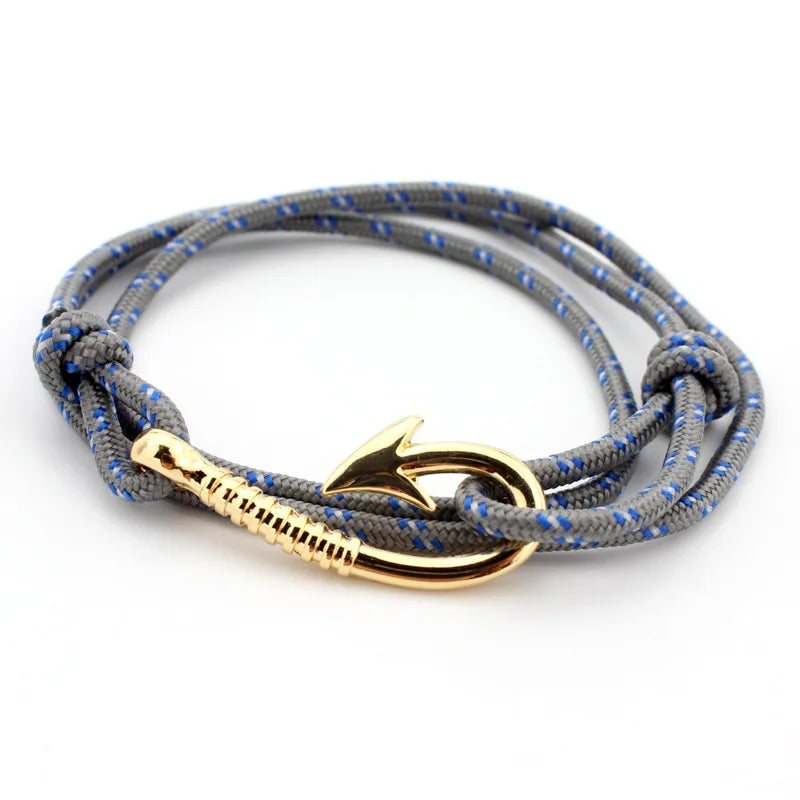 Stylish Navy Style Multilayer Rope Anchor Bracelet for Men