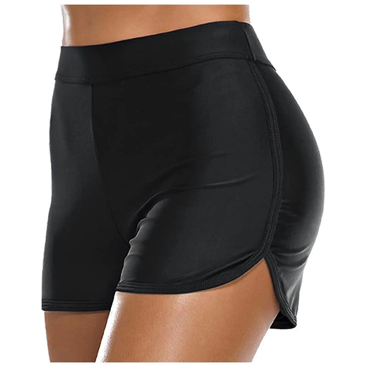 Women's High Waisted Swim Shorts – Tummy Control Board Style Bathing Suit Bottoms