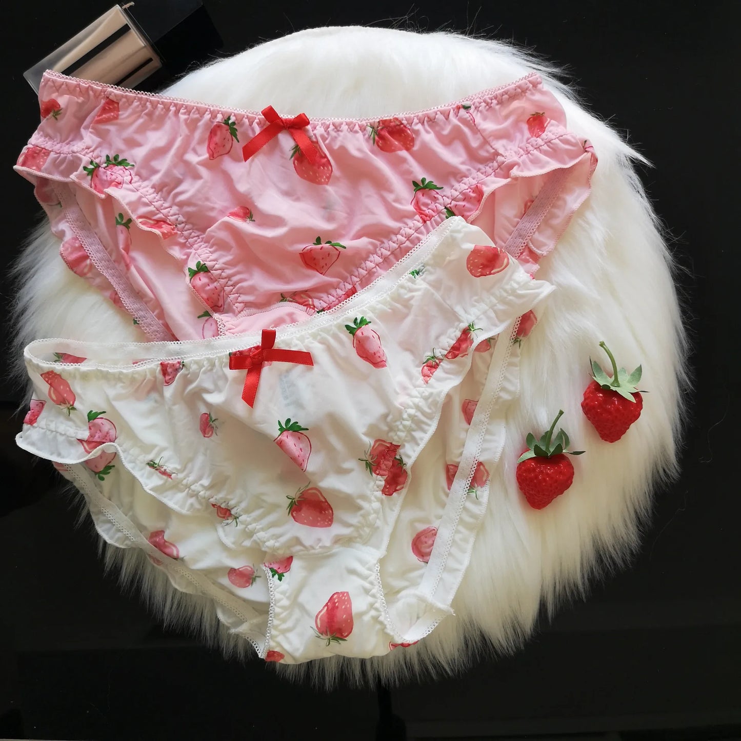 Cute Strawberry School Girl Panties – Kawaii Mesh Breathable Briefs