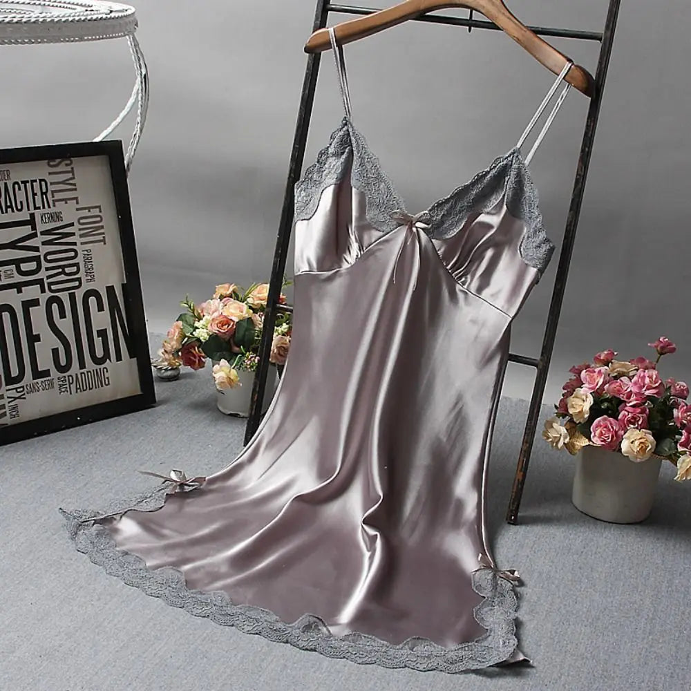 Sexy Lace Patchwork Camisola Lingerie Nighty Wedding Dress Sleepwear