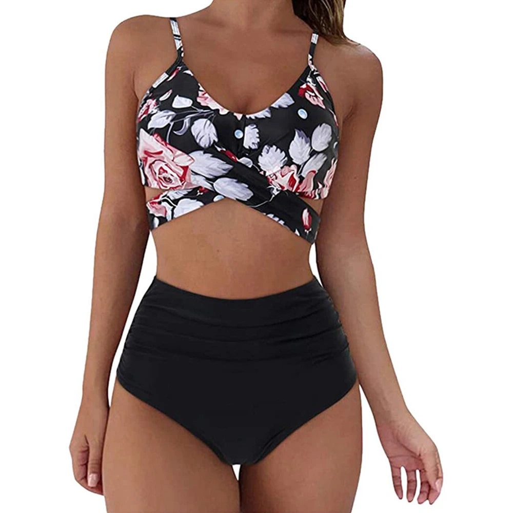 12 Colors Women’s Slim High Waisted Bikini Set