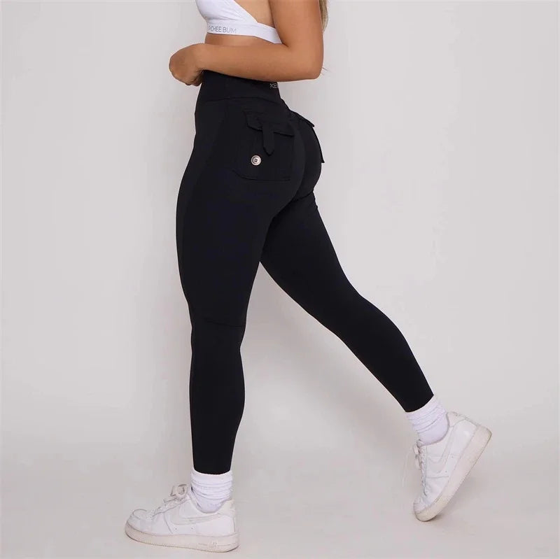 TikTok Viral Leggings – Women’s High Waist Booty-Lifting Tights with Pockets