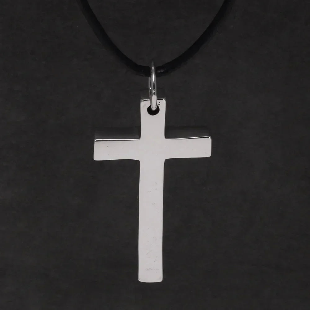 Real Solid 925 Sterling Silver Cross Pendant for Men and Women