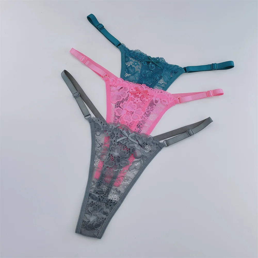 Transparent Low Waist G-String Lace Thongs Panties for Women
