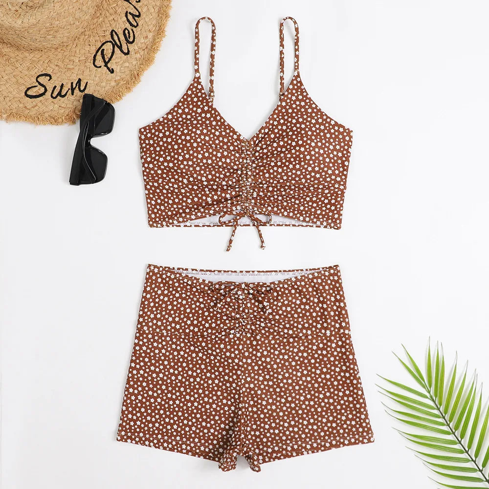 High Waist Floral Bikini Swimsuit for Women – Push Up Two-Piece Swimwear Set