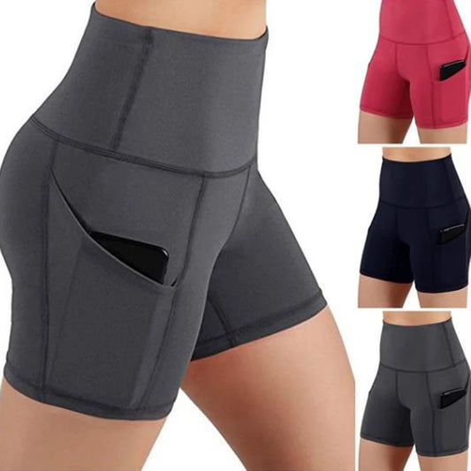 Women’s High Waisted Biker Shorts with Pockets for Yoga, Running & Workout
