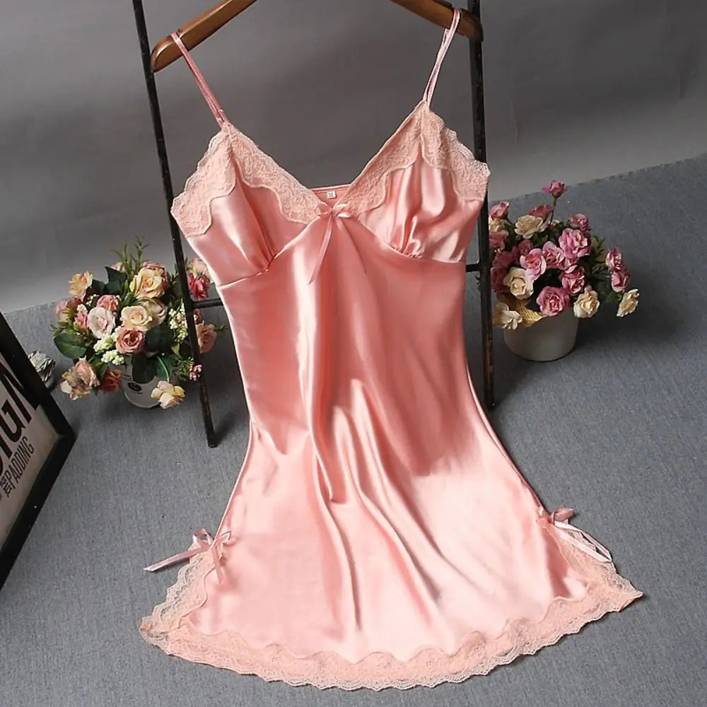 Sexy Lace Patchwork Camisola Lingerie Nighty Wedding Dress Sleepwear