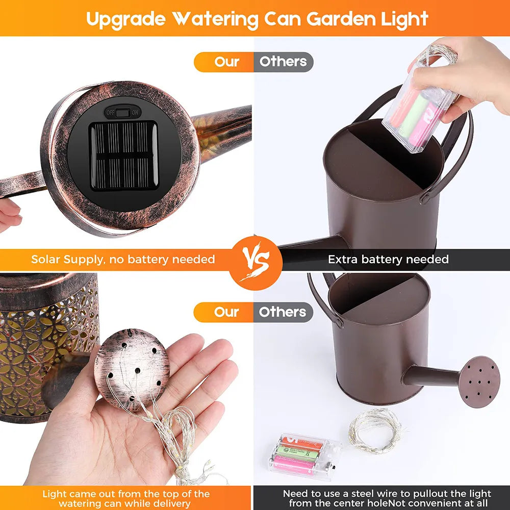 Solar Waterfall Lamp Waterproof Outdoor Garden Decor