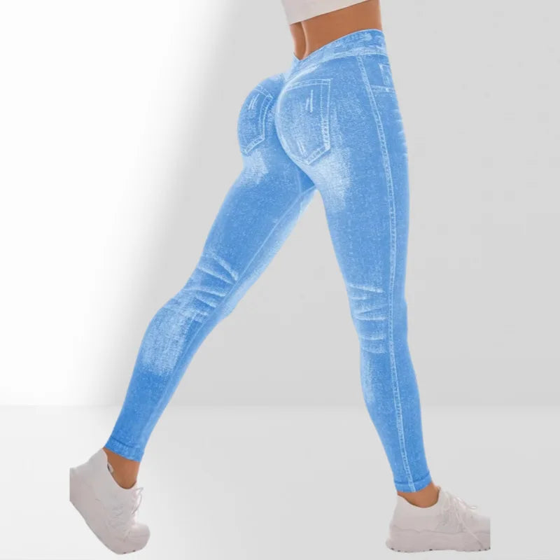 Women’s V Back Scrunch Butt Leggings – High Waist, Seamless, Tummy Control Workout Tights