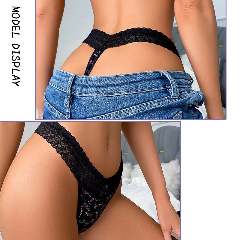 Strawberry Heart Low-Waist G-String – Cute Breathable Lace Thong