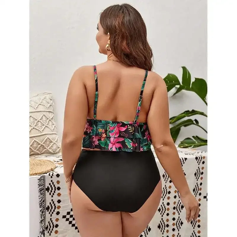 Hot Selling Plus Size Split Swimsuit – Elegant Women’s Bikini with High Waist and Backless Design