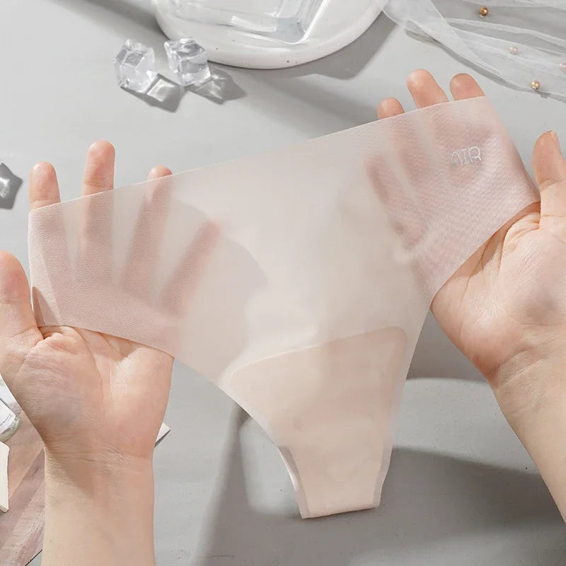 Ultra-thin & Seamless Low-rise Transparent Thong Panties for Women