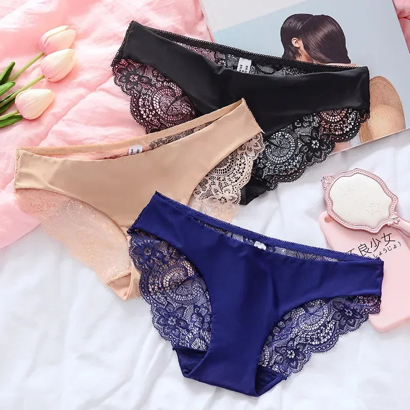 Women's Lace Panties Seamless Cotton Breathable Briefs