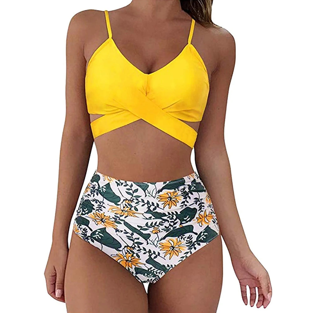 12 Colors Women’s Slim High Waisted Bikini Set