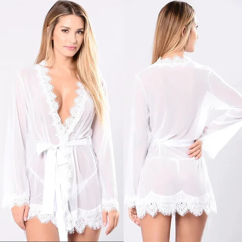 Sexy Women's Lingerie Lace Babydoll Sleepwear Set