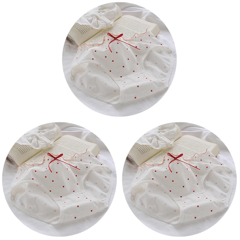 3-Pack Strawberry Cotton Panties – Soft Mid-Rise Seamless Briefs