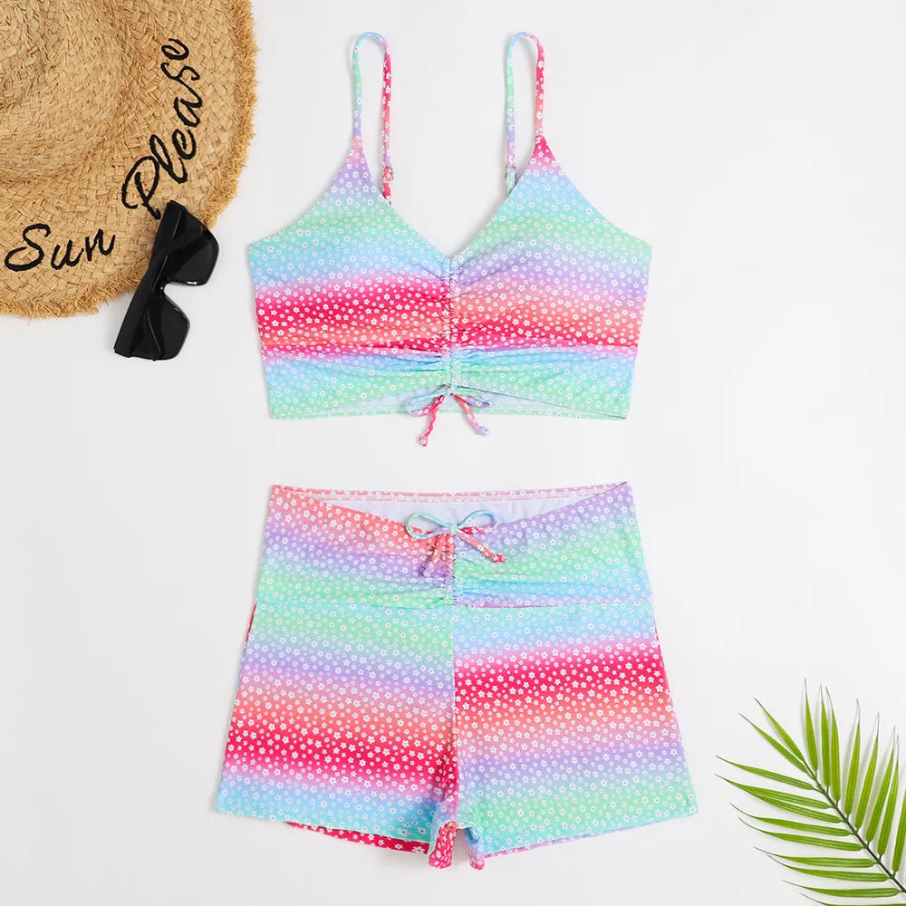 High Waist Floral Bikini Swimsuit for Women – Push Up Two-Piece Swimwear Set