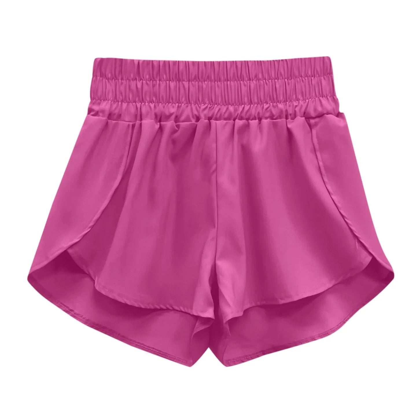 Women's Quick-Dry Side Split Running Shorts – Elastic Waist Yoga Fit