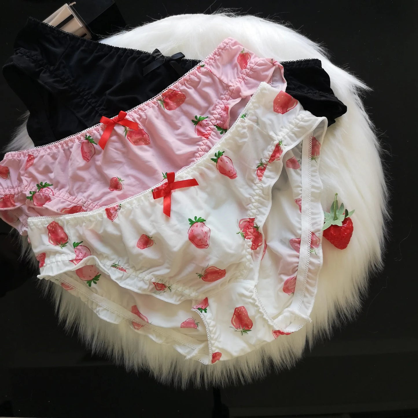 Cute Strawberry School Girl Panties – Kawaii Mesh Breathable Briefs
