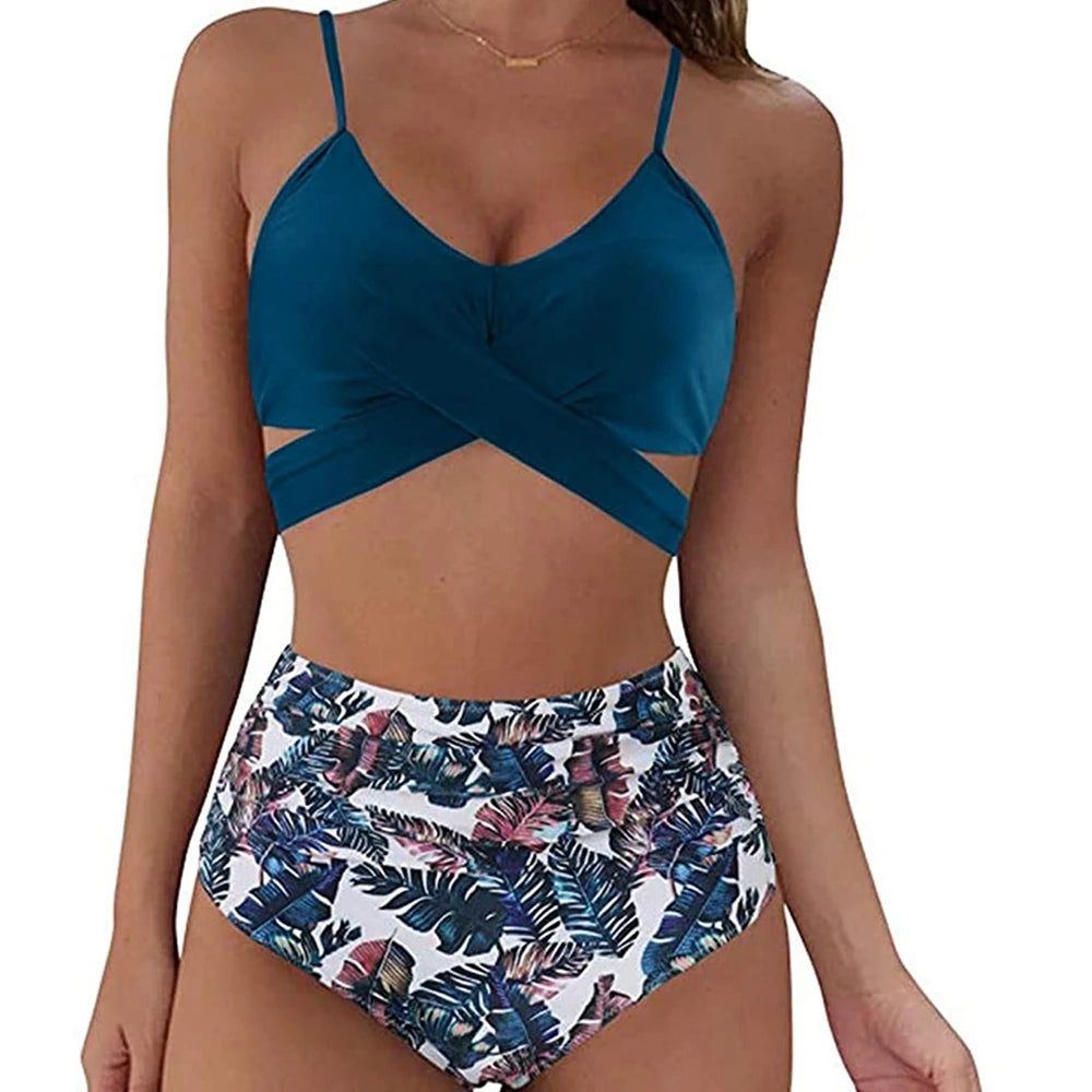 12 Colors Women’s Slim High Waisted Bikini Set
