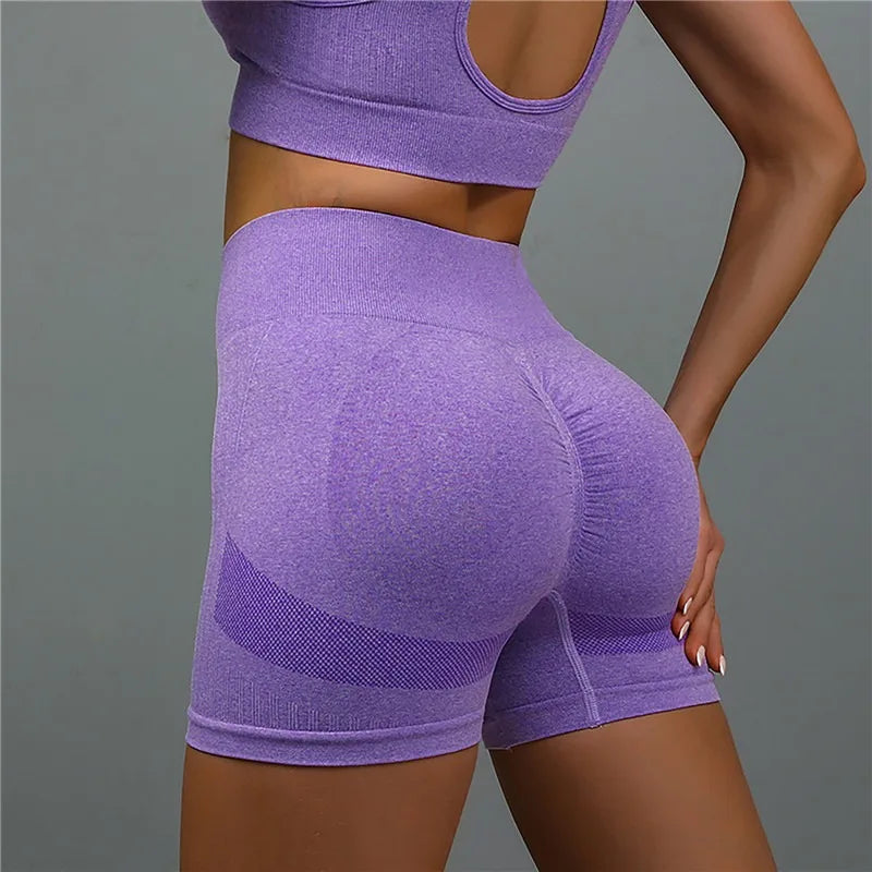 High Waist Short Tights Woman Push Up Leggings Seamless Fitness Workout Running Scrunch Shorts Yoga Pants Summer Gym Wear