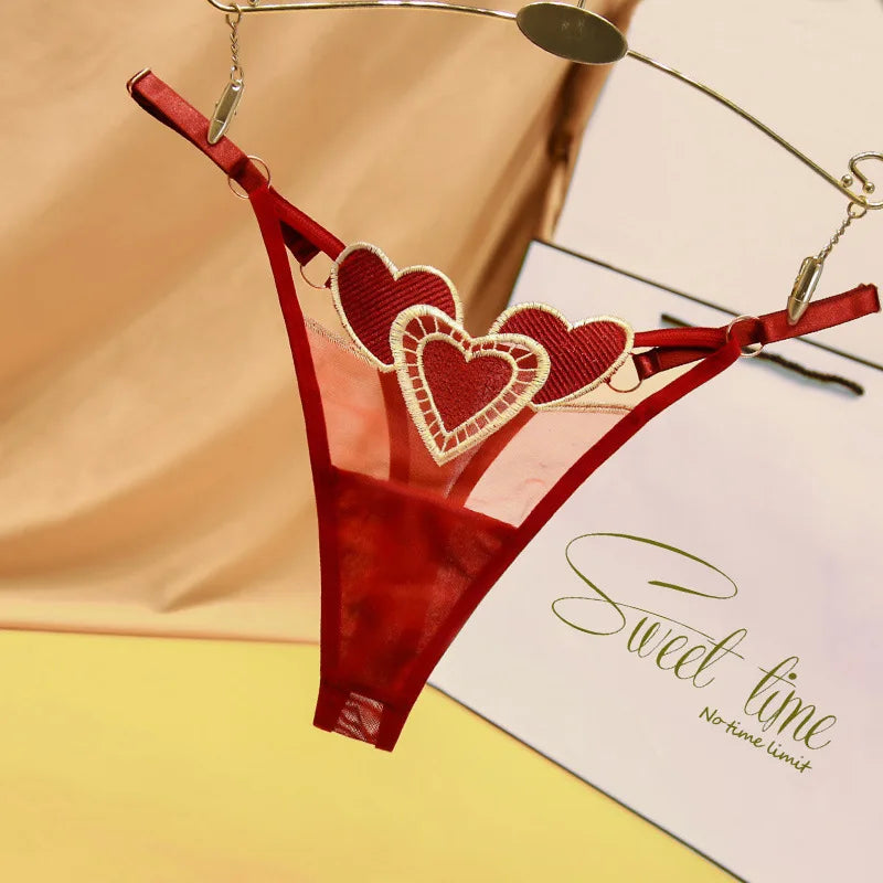 Comfortable Women's Sheer Embroidery Thongs