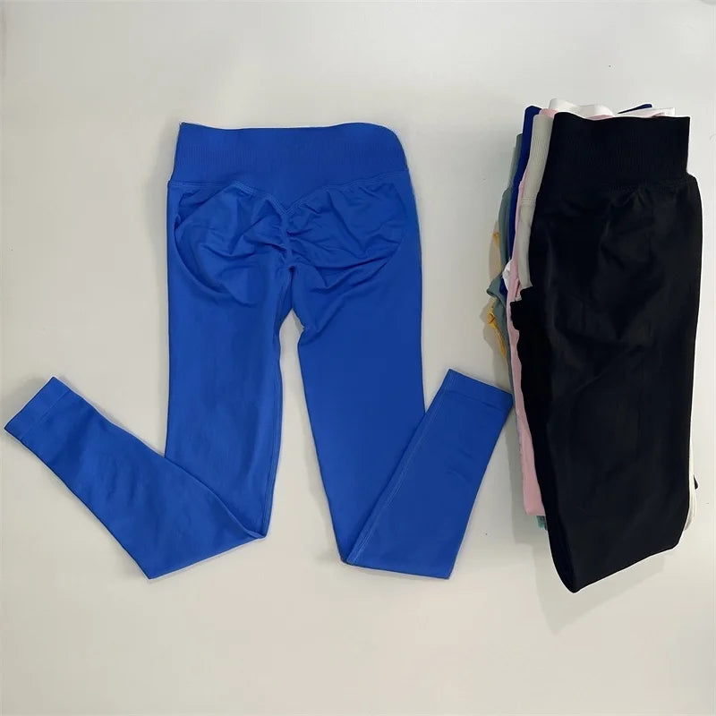 Scrunch Butt Leggings Women – Low Ribbed Waist Seamless Workout & Yoga Pants