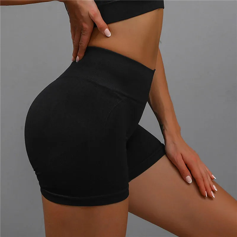 High Waist Short Tights Woman Push Up Leggings Seamless Fitness Workout Running Scrunch Shorts Yoga Pants Summer Gym Wear