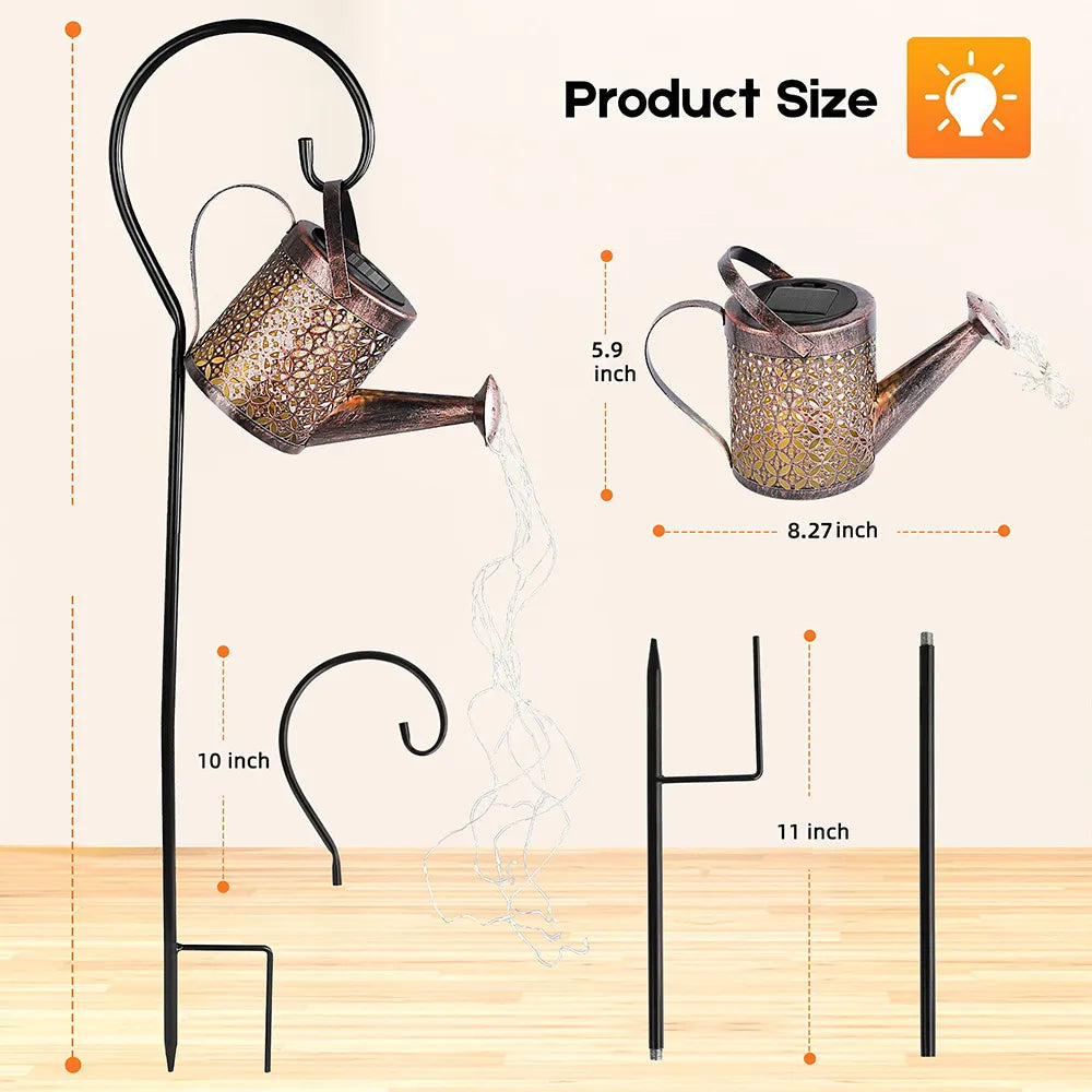Solar Waterfall Lamp Waterproof Outdoor Garden Decor