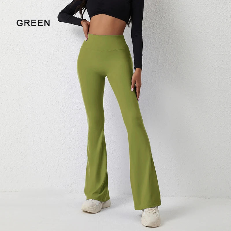 High Waist Butt Lifting Yoga Flared Pants – Tummy Control & Booty Enhancing Fit
