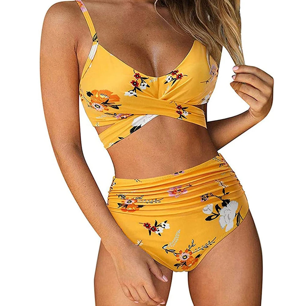 12 Colors Women’s Slim High Waisted Bikini Set