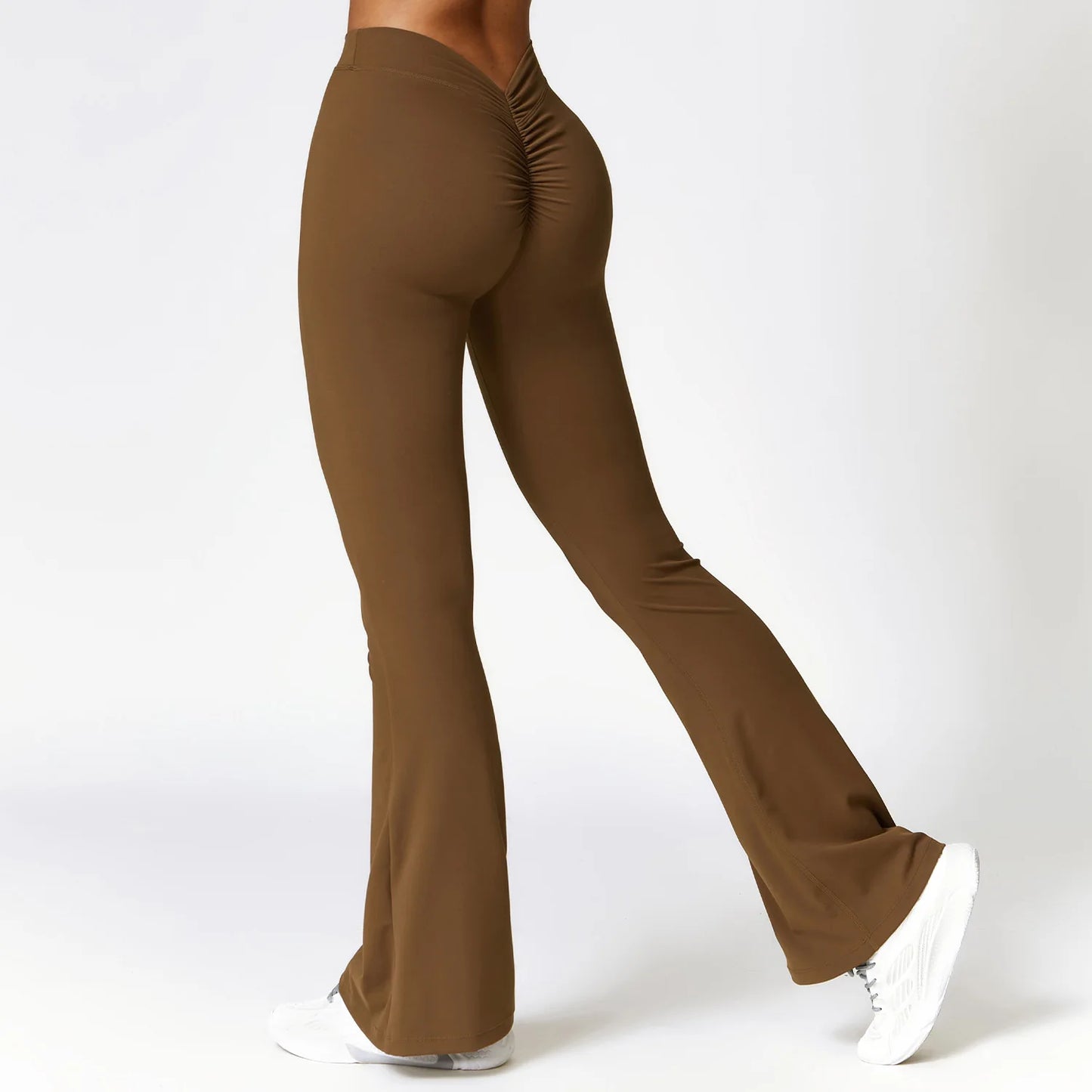 TikTok Viral Leggings – V-Shaped Hip High Waist Flared Yoga Pants for Women