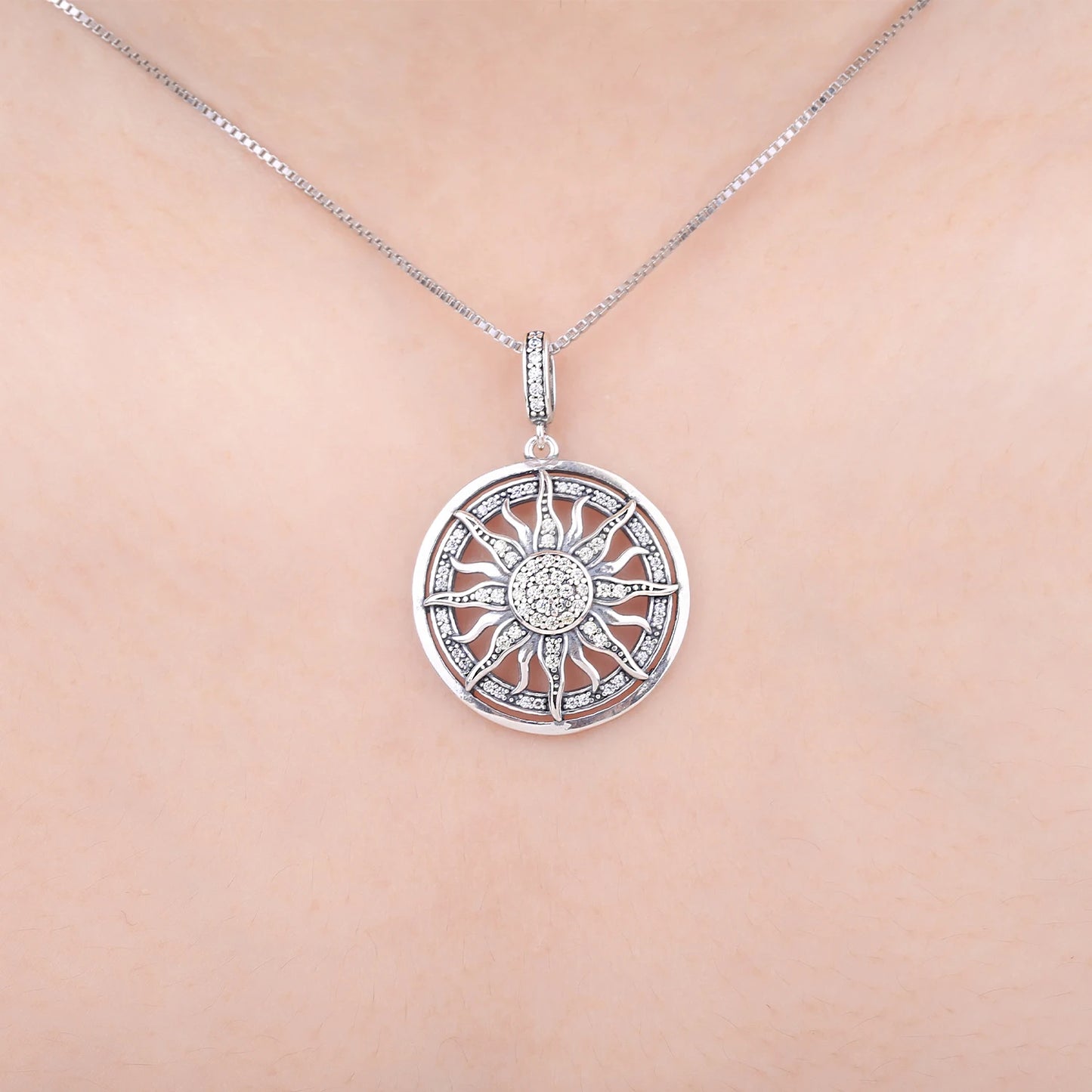 JewelryPalace Celestial Sun 925 Sterling Silver Pendant Necklace