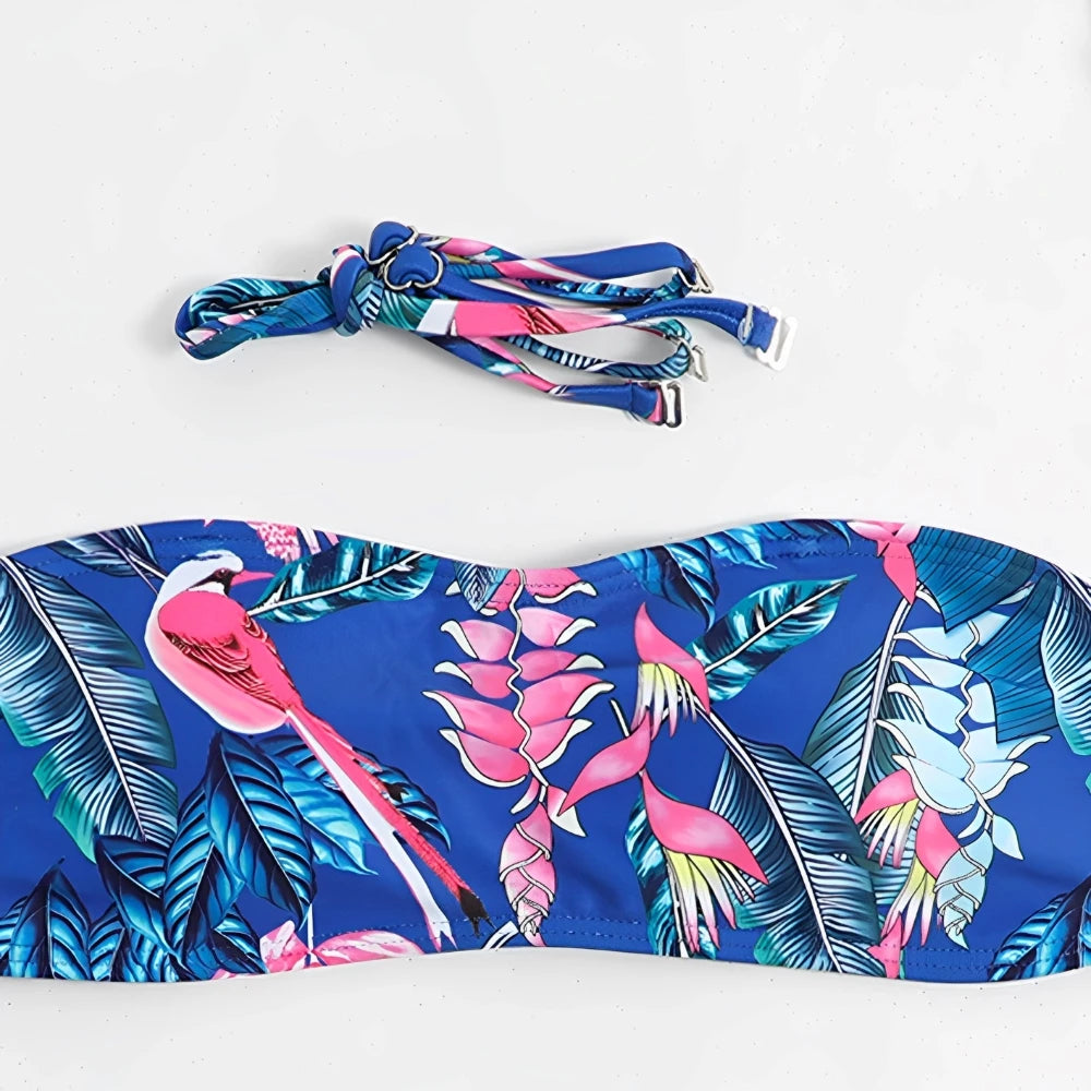 Print Strapless Two-Piece Bikini Set for Women – Summer Beachwear Swimwear