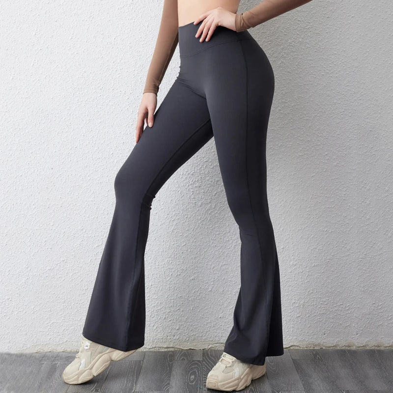 High Waist Butt Lifting Yoga Flared Pants – Tummy Control & Booty Enhancing Fit
