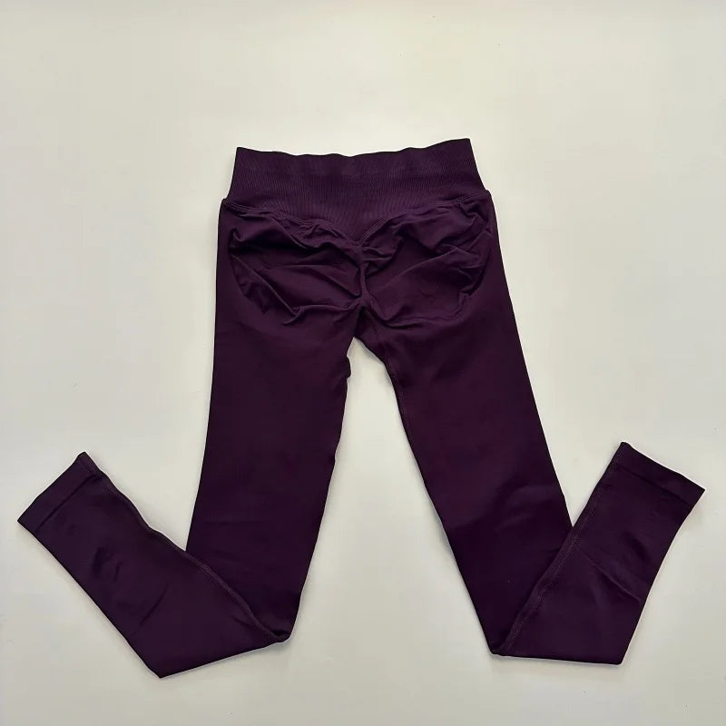 Scrunch Butt Leggings Women – Low Ribbed Waist Seamless Workout & Yoga Pants