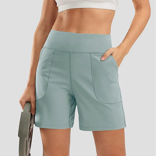 Seamless High Waisted Swim Shorts for Women – Tummy Control & Summer Fit