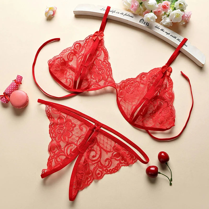 Sexy Pink Camisole Nightgown Set with Thong Women's Lingerie