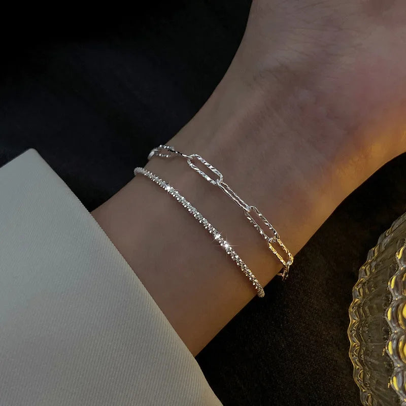 925 Sterling Silver Pearl Knot Bracelet for Women