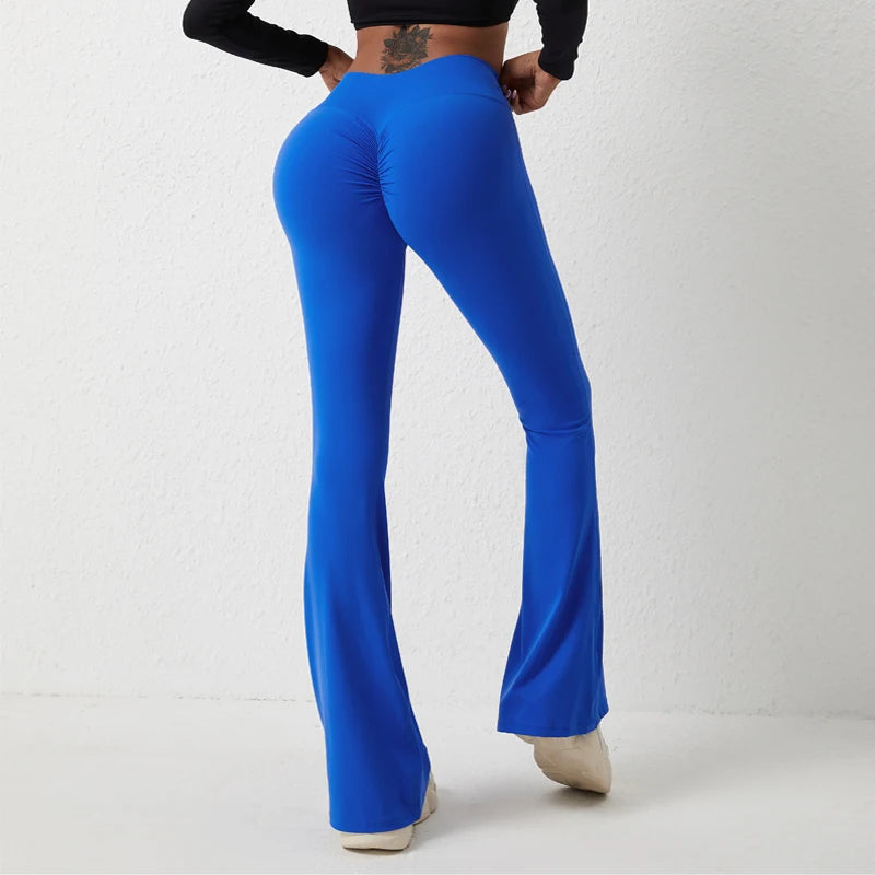TikTok Viral Leggings – High Waist Bell-Bottom Yoga Pants for Women