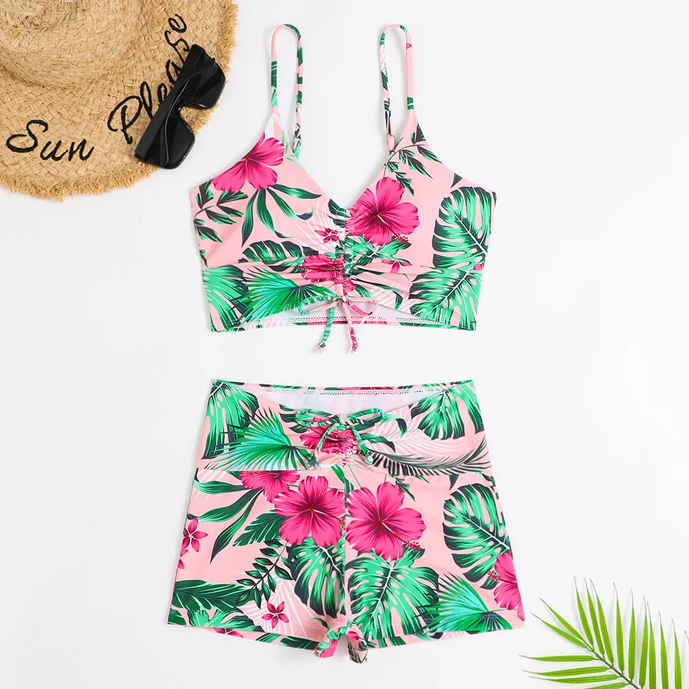 High Waist Floral Bikini Swimsuit for Women – Push Up Two-Piece Swimwear Set