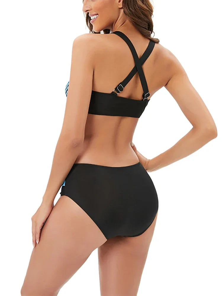 Push Up Halter Bikini Set – Women’s High Waist Padded Swimwear 2-Piece
