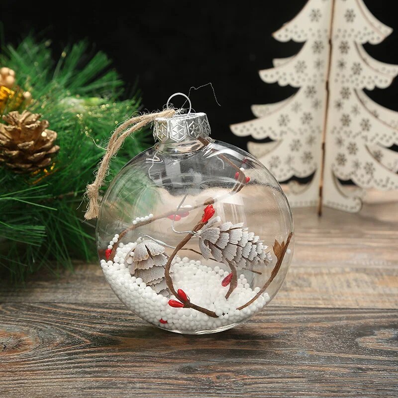 Christmas Tree Acrylic Plastic Ellipse Pendant Ball