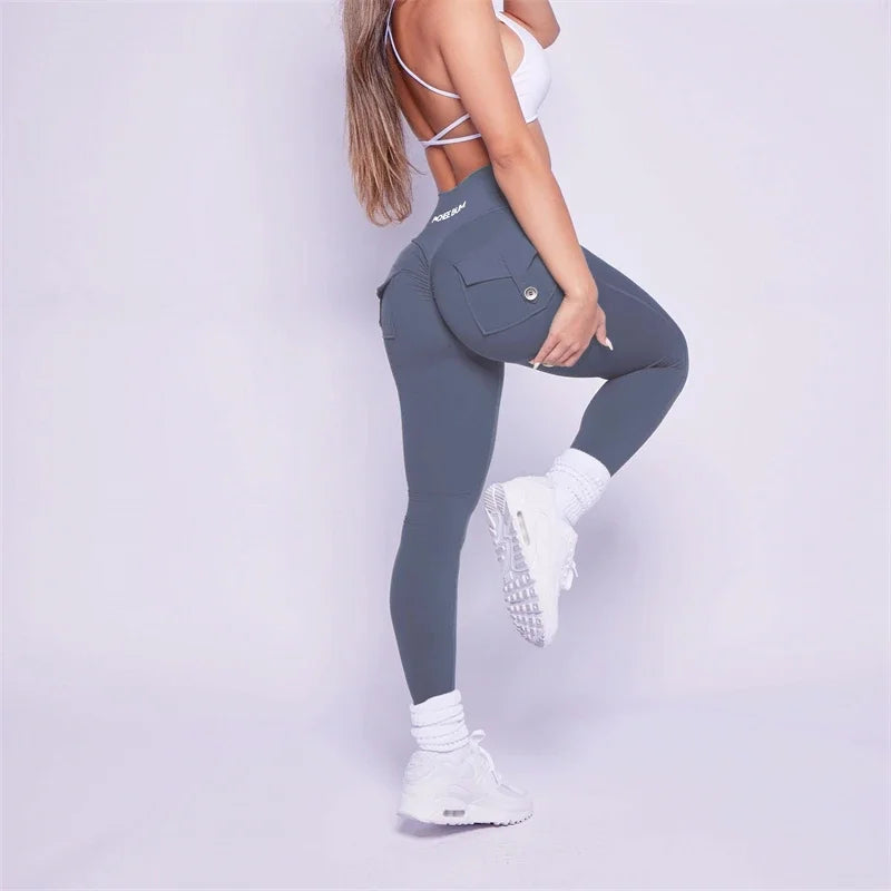 TikTok Viral Leggings – Women’s High Waist Booty-Lifting Tights with Pockets